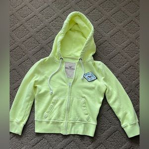 Hollister Neon Yellow Zip Up S